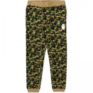 Men Bape Abc Camo Crystal Stone Sweat Pants Pants Green USA | XZ6926096