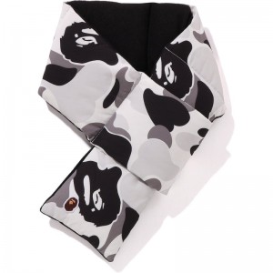 Men Bape Abc Camo Pocket Fleece Scarf Accessories Gray USA | OR8612962