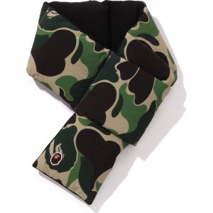 Men Bape Abc Camo Pocket Fleece Scarf Accessories Green USA | JO4166016