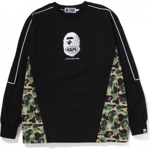 Men Bape Abc Camo Pullover Jersey Sweatshirts Black USA | VL0136616