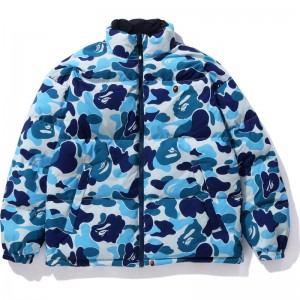 Men Bape Abc Camo Reversible Down Jacket Relaxed Fit Jackets Blue USA | UT0278628