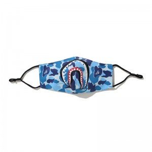 Men Bape Abc Camo Shark Mask Accessories Blue USA | JR7147517