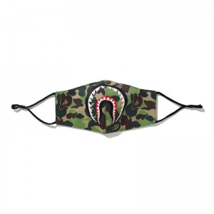 Men Bape Abc Camo Shark Mask Accessories Green USA | FU0614264