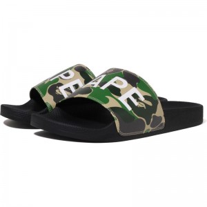 Men Bape Abc Camo Slide Sandals Sandals Green USA | DO9708678