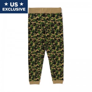 Men Bape Abc Camo Slim Sweat Pants Pants Green USA | QV6389439