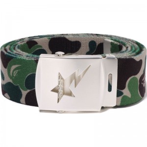 Men Bape Abc Camo Sta Gi Belt Accessories Green USA | QX7311831