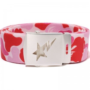 Men Bape Abc Camo Sta Gi Belt Accessories Pink USA | HA2549259