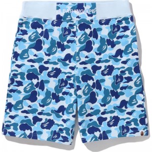 Men Bape Abc Camo Sweat Shorts Shorts Blue USA | GS2335135