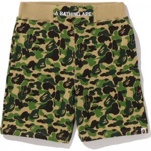 Men Bape Abc Camo Sweat Shorts Shorts Green USA | AQ1549859