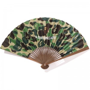 Men Bape Abc Japanese Folding Fan Accessories Green USA | LF1136216