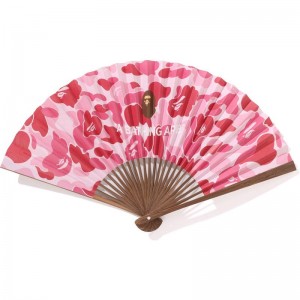 Men Bape Abc Japanese Folding Fan Accessories Pink USA | TW3396736