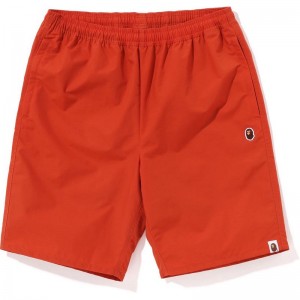 Men Bape Ape Head Beach Shorts Shorts Orange USA | CI7849889