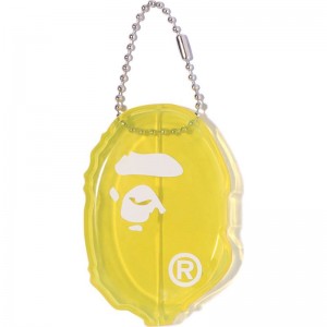 Men Bape Ape Head Coin Case Accessories Yellow USA | JR1992892