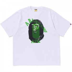 Men Bape Ape Head Multi-print Tee Cut And Sewn White USA | FO2805685