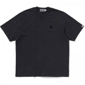 Men Bape Ape Head One Point Garment Dyed Pocket Relaxed Fit Tee Cut And Sewn Black USA | TR9003903