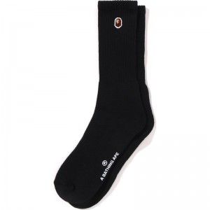 Men Bape Ape Head One Point Socks Socks Black USA | CB1544954