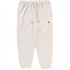 Men Bape Ape Head One Point Sweat Pants Pants White USA | JK8325835