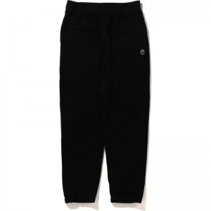 Men Bape Ape Head One Point Wide Fit Sweat Pants Pants Black USA | BS2343933