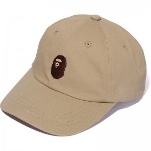 Men Bape Ape Head Panel Cap Caps Beige USA | KJ4164614