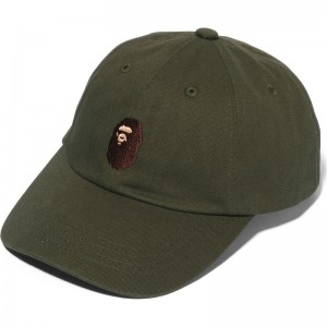 Men Bape Ape Head Panel Cap Caps Olive Drab USA | IV6595055