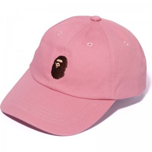 Men Bape Ape Head Panel Cap Caps Pink USA | QD6179219