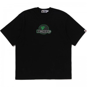 Men Bape Ape Head Relaxed Fit Tee Cut And Sewn Black USA | XP7555855