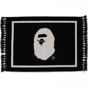 Men Bape Ape Head Square Rug Small Home Black USA | XS9550450