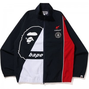 Men Bape Ape Relaxed Fit Track Suit Jacket Jackets Navy USA | ZI6303733