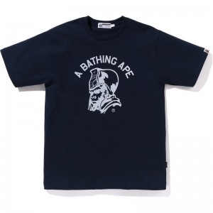 Men Bape Archive Graphic Tee Cut And Sewn Navy USA | AD6437247