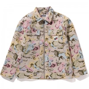 Men Bape Art Camo Gobelin Work Jacket Jackets Multicolor USA | NP1071801