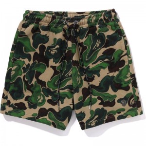 Men Bape Art Camo Sweat Shorts Shorts Green USA | ZX3031501