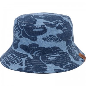 Men Bape Asia Camo Denim Hat Caps Indigo USA | PP3207027