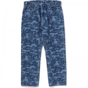 Men Bape Asia Camo Denim Pants Pants Indigo USA | QE1870980