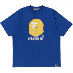 Men Bape (B)Y Bathing Ape Tee Relaxed Fit Cut And Sewn Blue USA | RD0032102