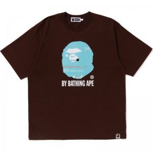 Men Bape (B)Y Bathing Ape Tee Relaxed Fit Cut And Sewn Brown USA | IK8367837