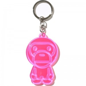 Men Bape Baby Milo Reflective Keychain Accessories Pink USA | JJ7243723