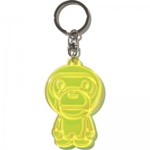 Men Bape Baby Milo Reflective Keychain Accessories White USA | PE8674364