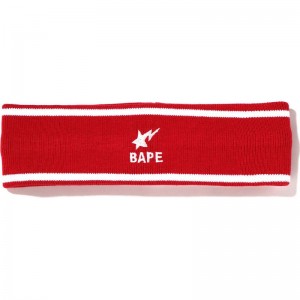 Men Bape Bapesta Headband Accessories Red USA | ZP1189319