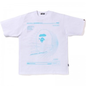 Men Bape Bathing Ape Relaxed Fit Tee Cut And Sewn White USA | ZG7258928