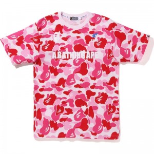 Men Bape Big Abc Camo A Bathing Ape Tee Cut And Sewn Pink USA | II4426146