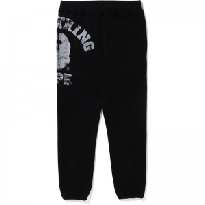 Men Bape Big College Sweat Pants Pants Black USA | RT9737277