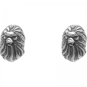 Men Bape Black Earrings Accessories Silver USA | DK9837387