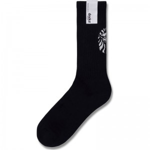 Men Bape Black X Decka Socks Socks Black USA | ZB2715375