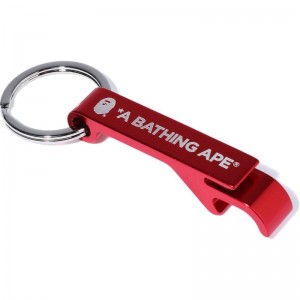 Men Bape Bottle Opener Keychain Accessories Red USA | FP4348338