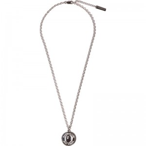 Men Bape Busy Works Necklace Accessories Silver USA | GU0514054