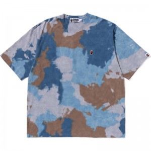 Men Bape Chusen One Point Relaxed Fit Tee Cut And Sewn Blue USA | RH5689469