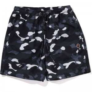 Men Bape City Camo Ape Head One Point Beach Shorts Shorts Black USA | JP0064504