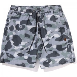 Men Bape City Camo Ape Head One Point Beach Shorts Shorts Grey USA | AD4048608