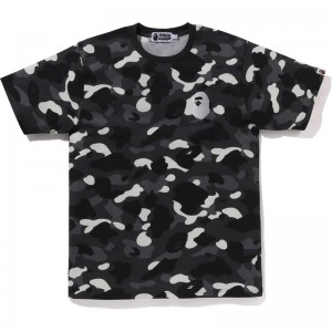 Men Bape City Camo Large Ape Head Tee Cut And Sewn Black USA | UH8403043