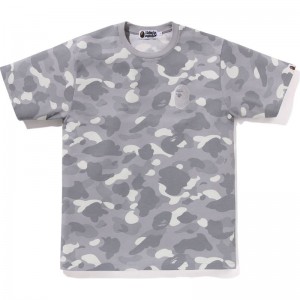 Men Bape City Camo Large Ape Head Tee Cut And Sewn Grey USA | WZ5658868